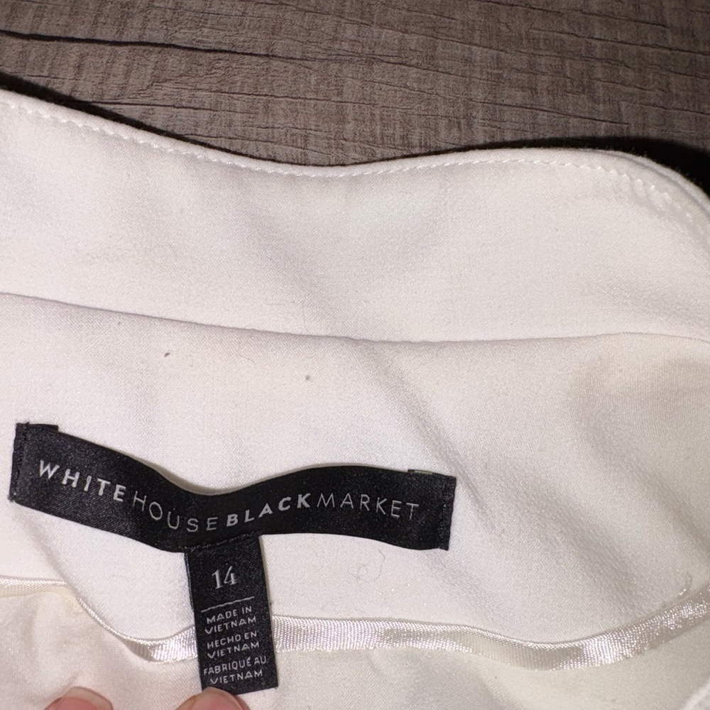 White House Black Market Collarless Petal Sleeve Jacket 14 casual office neutral - Picture 2 of 6